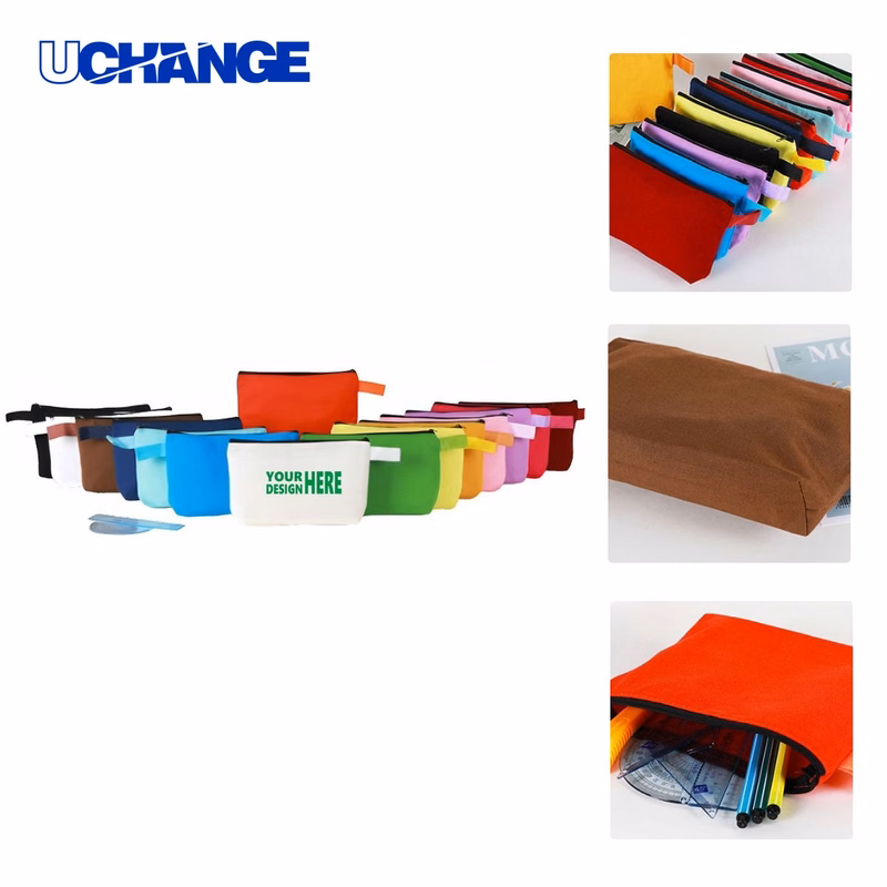 Canvas Zipper Pouch for Makeup or Stationery