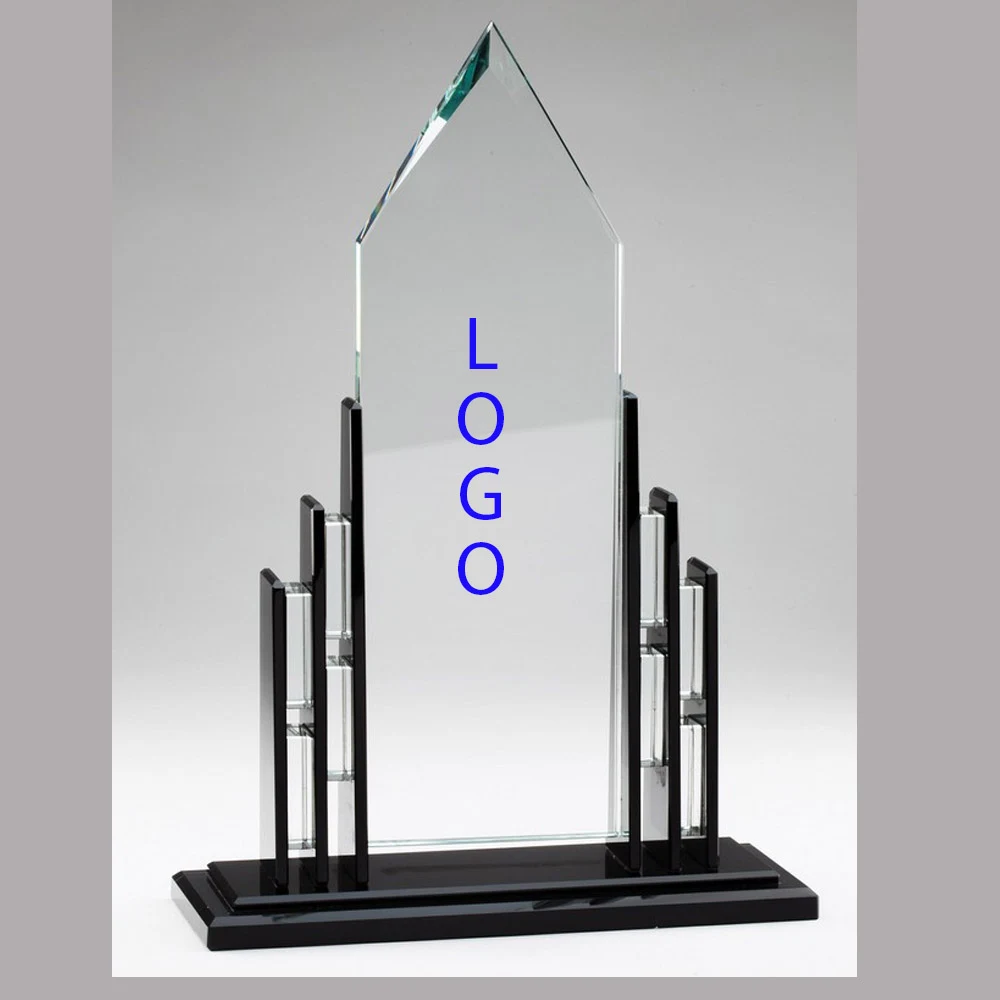 Elegant Crystal Clear CatheralAward on Black Crystal Base. 1