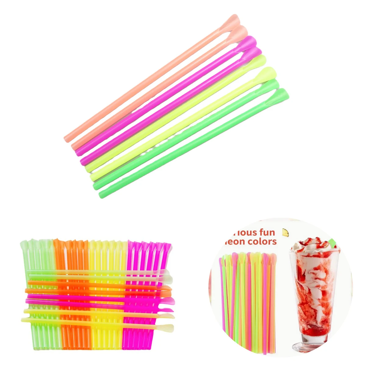 Durable Disposable Spoon Straws ?C 2.36??7.87", 100-Pack 1