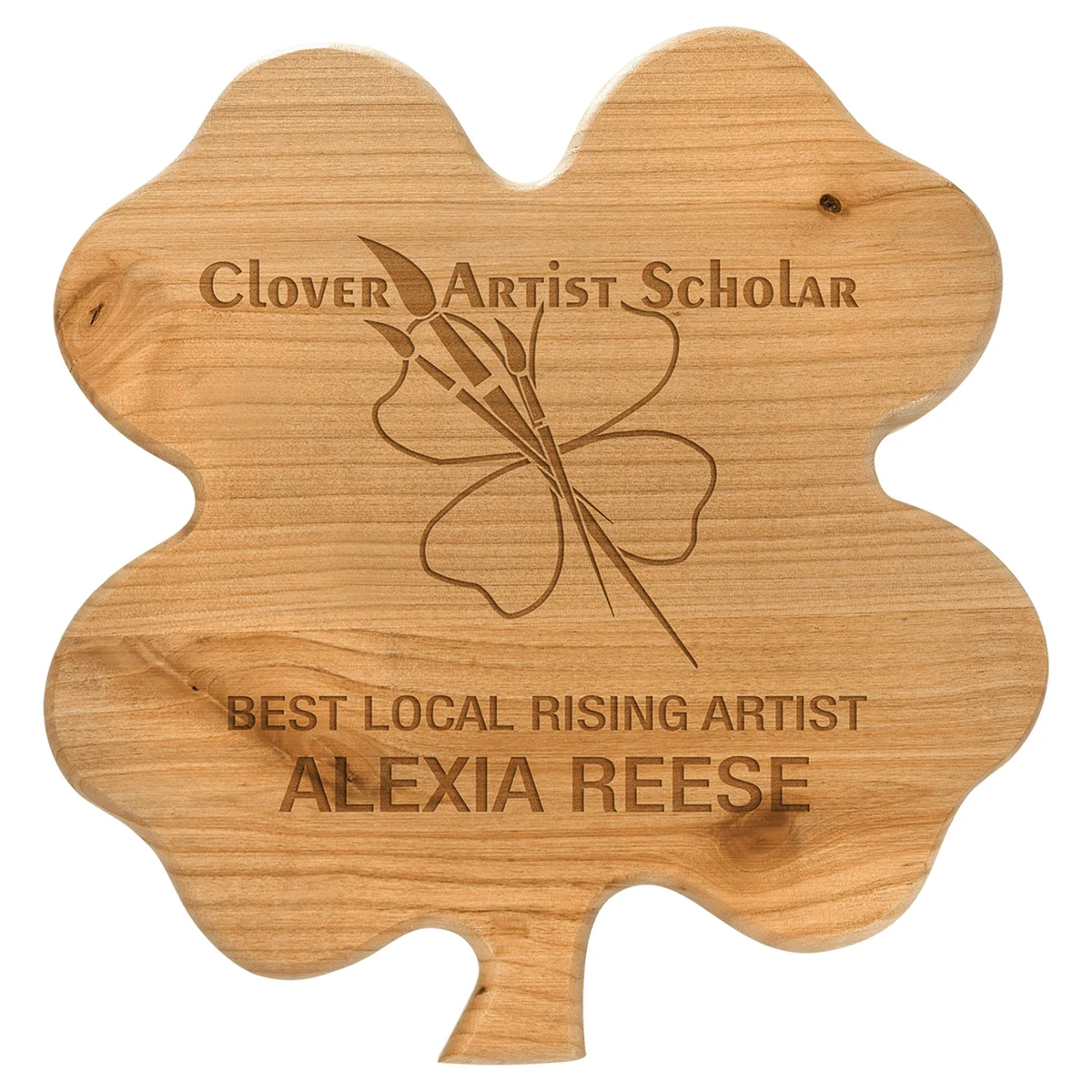 9 3/4" x 10 1/4" Alder Clover Plaque 1