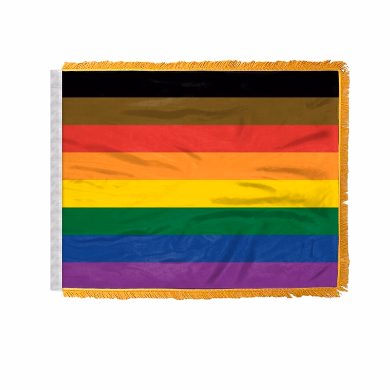 4" x 6" 1 ply wPoly People of Color Pride Antenna Flag