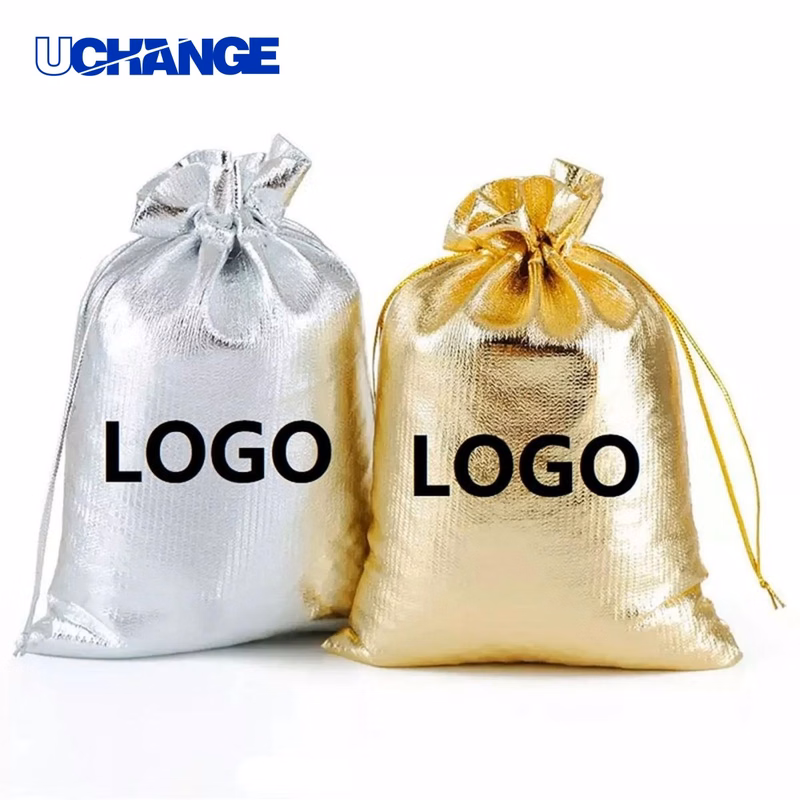 Shimmering Linen Drawstring Gift Bag Organizer