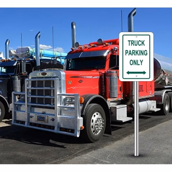 Truck Parking Only Signs- 1ft x 1ft (SQFT) w/Holes & Pantone