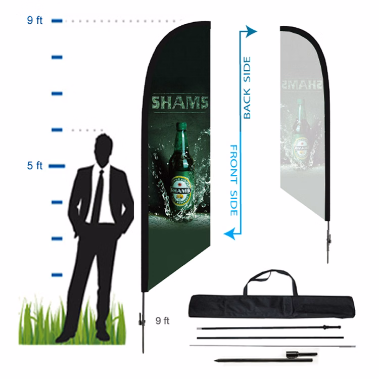9 ft. Angled Advertising Flag Kit 1 (Single Sided)