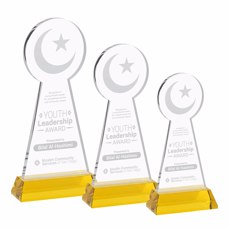 Crescent & Star Award on Hartford Base - Gold
