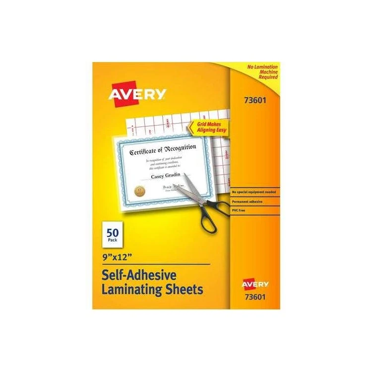 Self-Adhesive Lamination Sheets - 9" x 12" 1