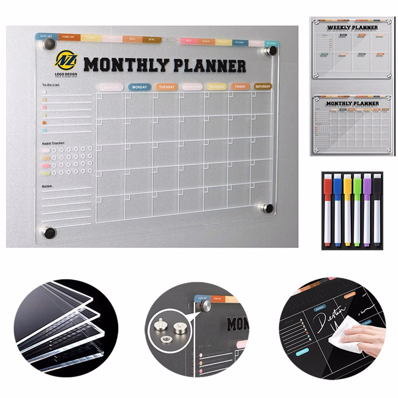 A4 Monthly Weekly Dry Erase Magnetic Board