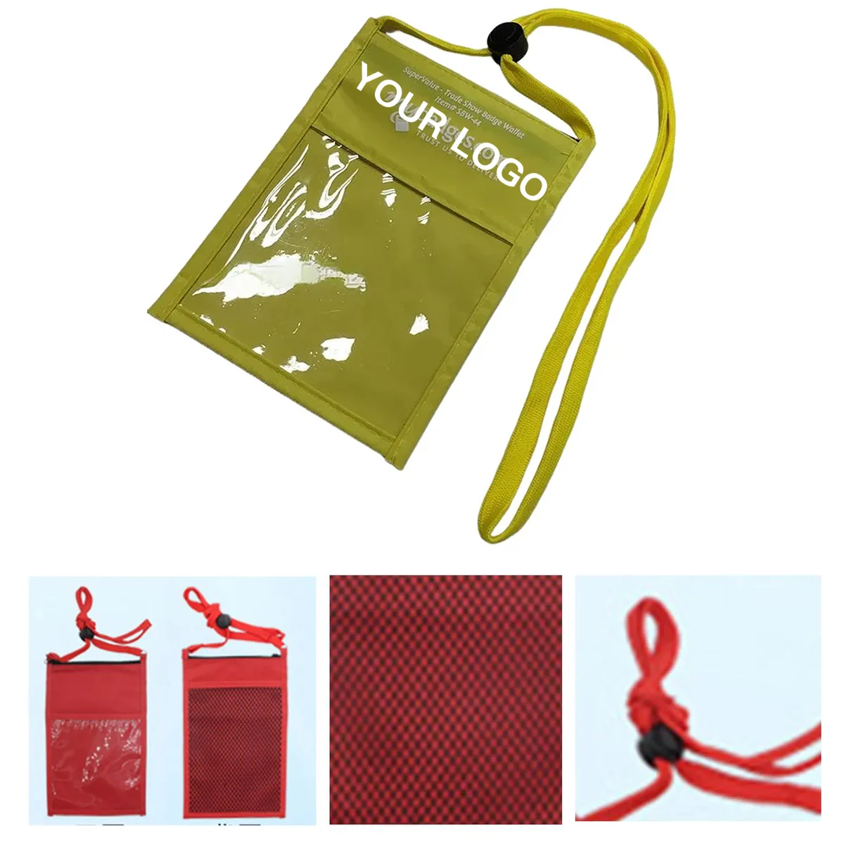 Nylon Neck Organizer with Clear Badge Pockets 1