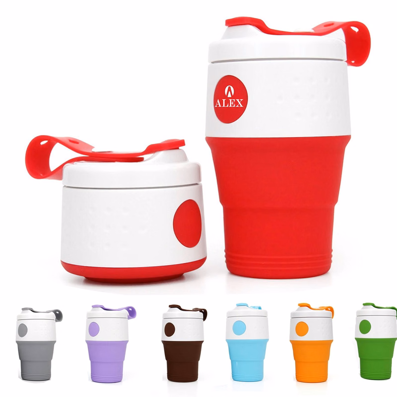 13 oz Cute Collapsible Silicone Sport Water Bottle
