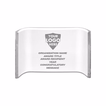 Acrylic 4x6" Clear Crescent Curved on ends to stan