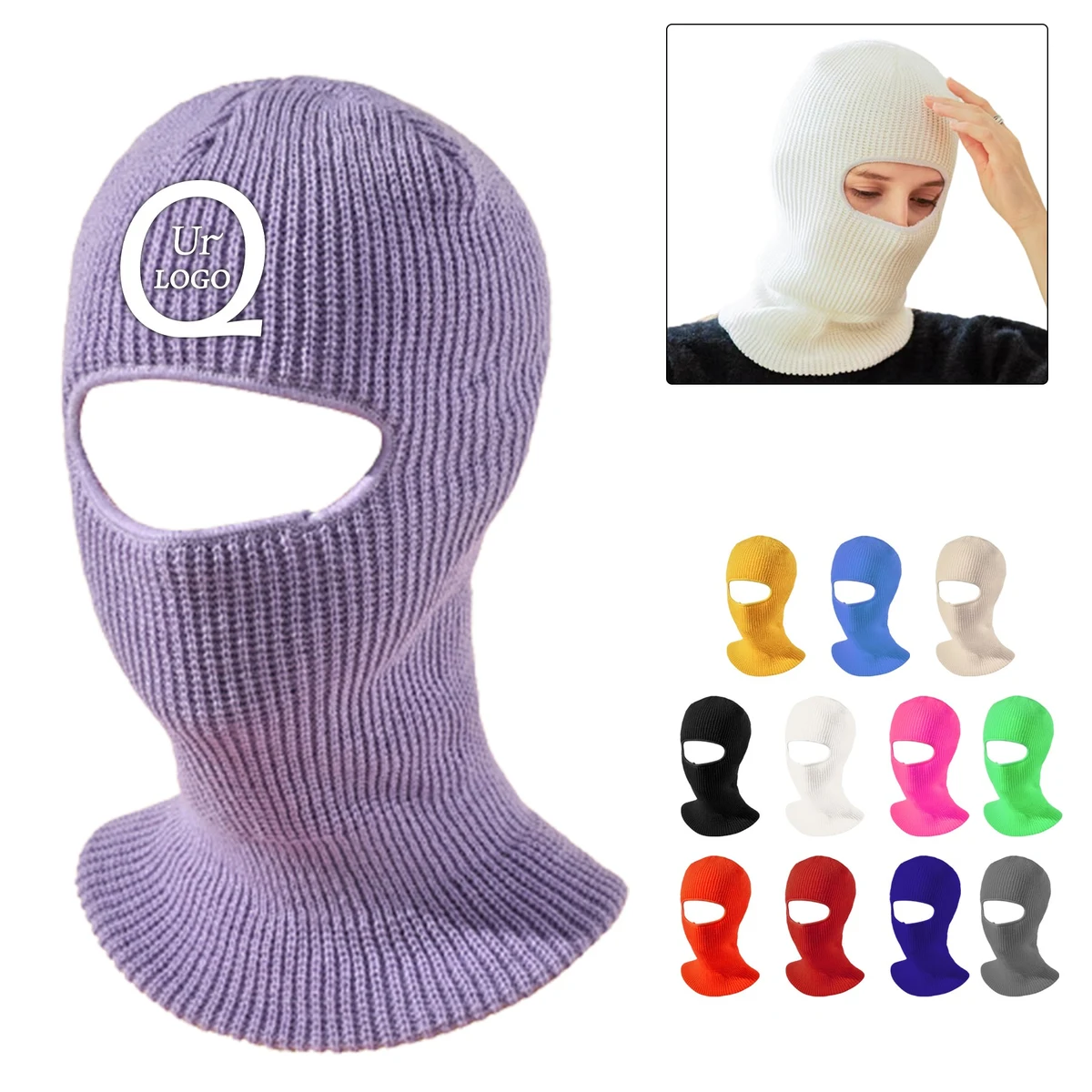 Winter Knitted Hat Face Mask 1