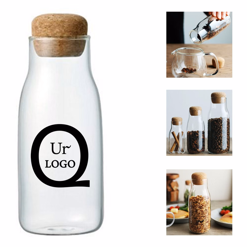 22Oz/600Ml Glass Bottle W/ Cork Lid