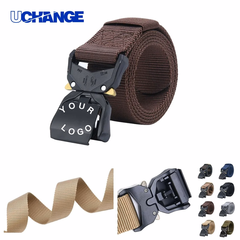 Adjustable Nylon Tactical Belt Strap with Metal Buckle