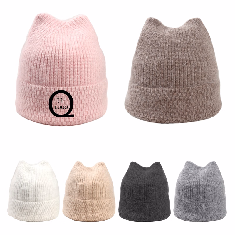 Soft Knitted Hat W/Ear Design