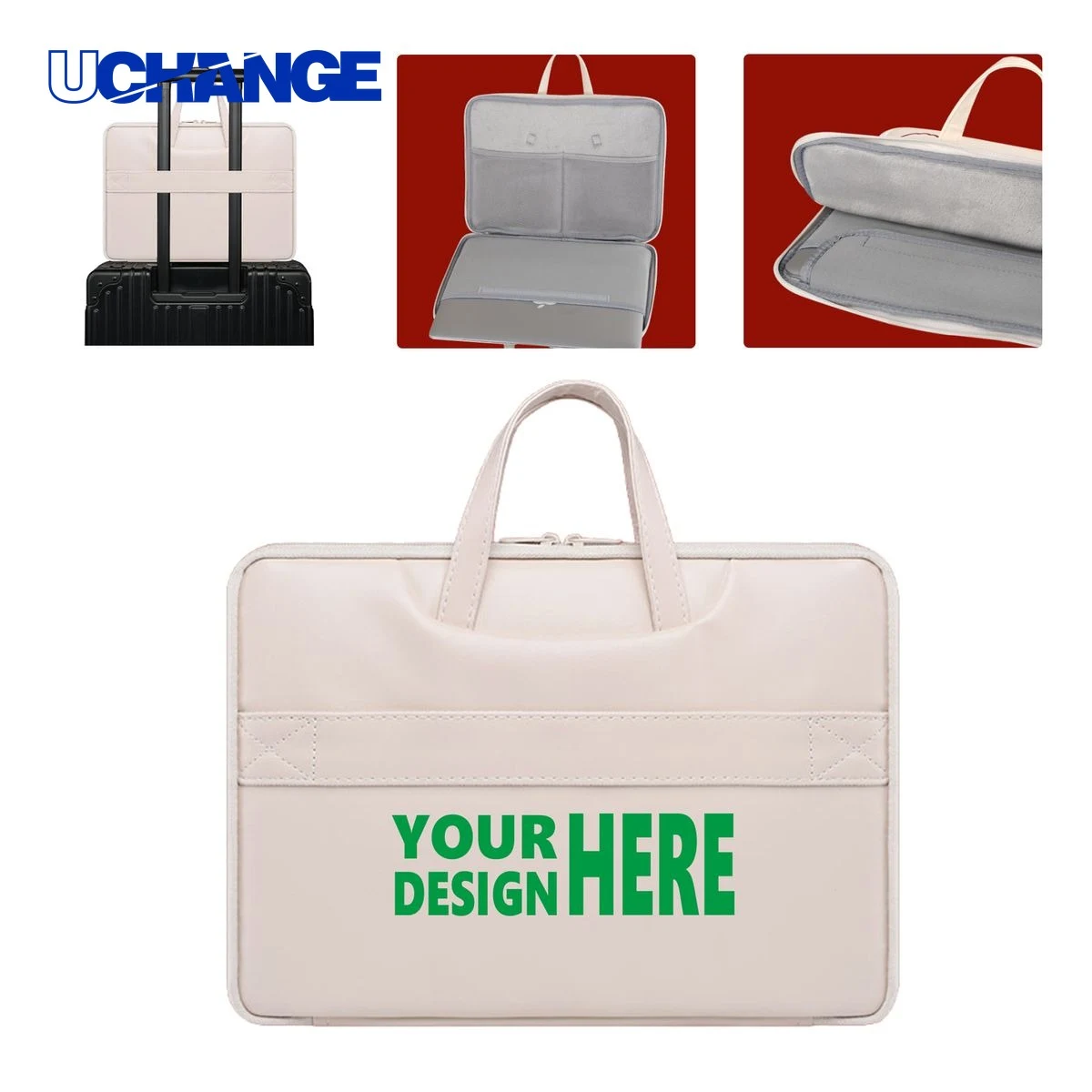 PU Leather Laptop Case with Handle 1