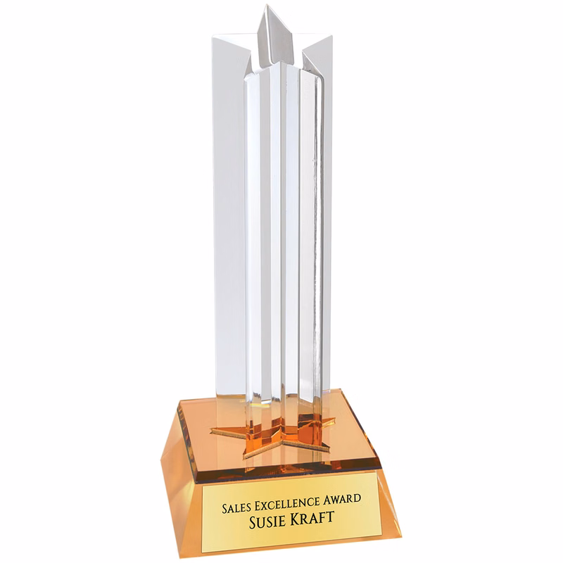 6.75" Gold Star Column Acrylic Award