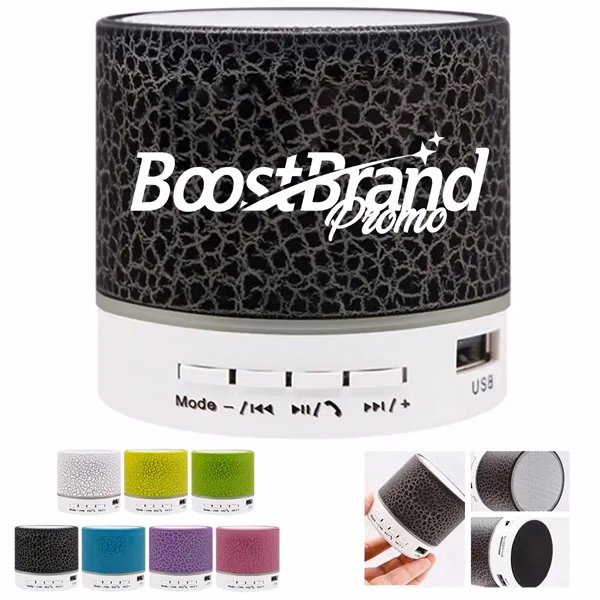 Custom Mini Bluetooth Speaker with LED Light — Portable Tech Promo Gift