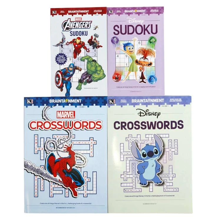 Character Crossword and Sudoku Puzzle Books - Four Titles 1