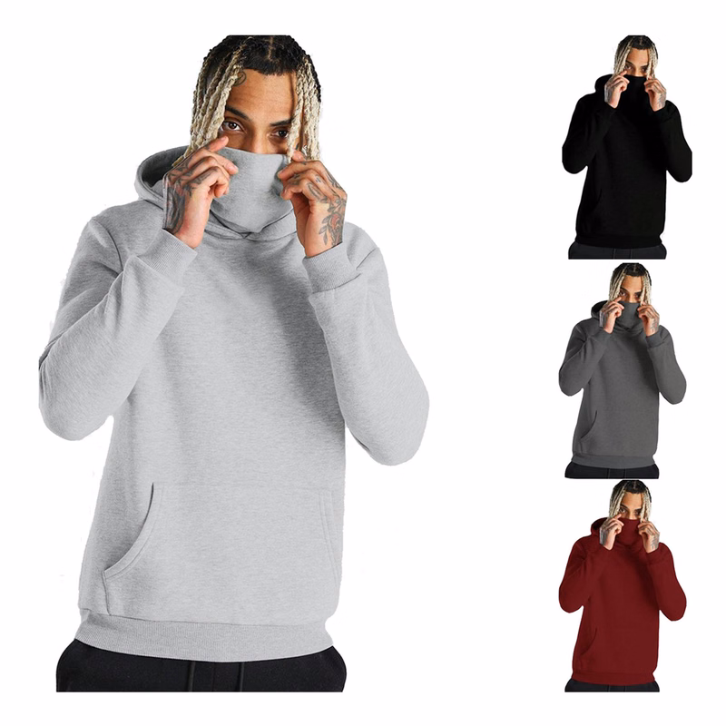 Men's Fleece Hoodie With Pocket & Face Mask