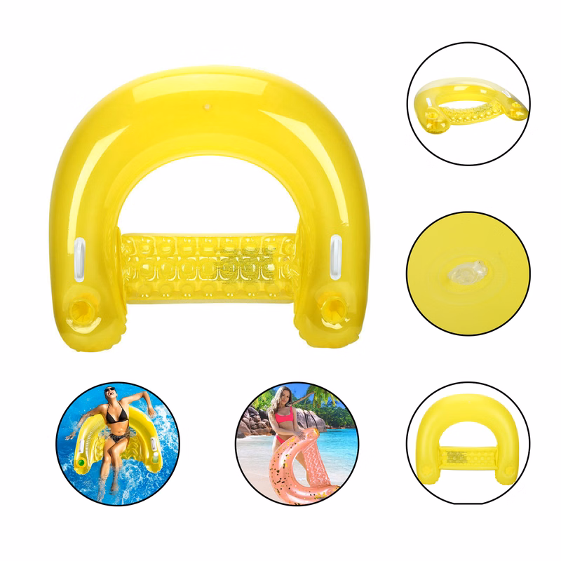 Inflatable Chair Floats Floating Loungers with Cup Holders