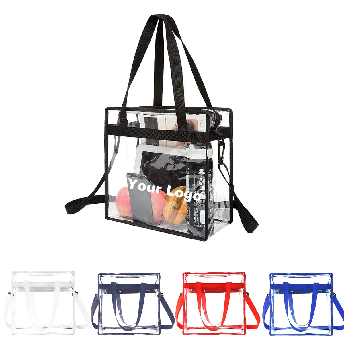 Clear Shoulder Bag with Zipper Closure 1