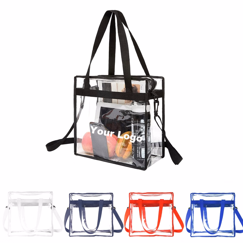 Clear Shoulder Bag with Zipper Closure