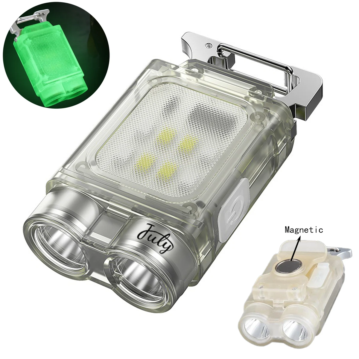 Mini Rechargeable Dual-Head Keychain Flashlight 1