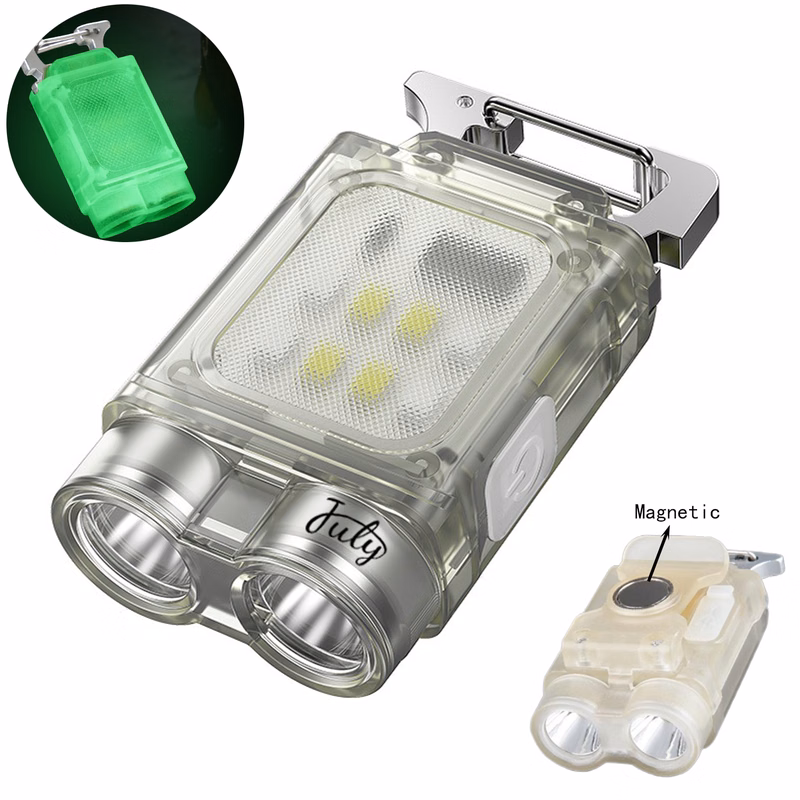 Mini Rechargeable Dual-Head Keychain Flashlight