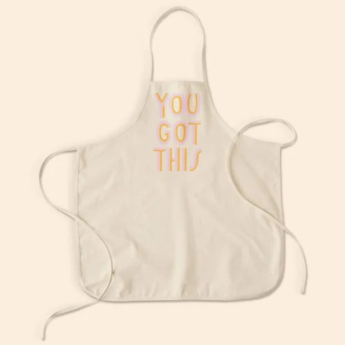 HOT MESS APRON - NATURAL CANVAS 1