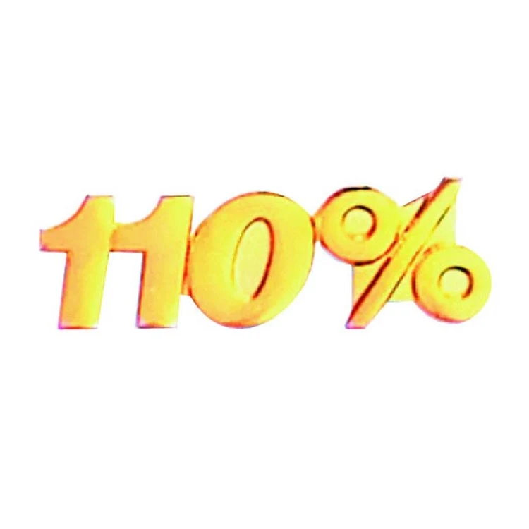 Bright Gold 110% Service Lapel Pin 1