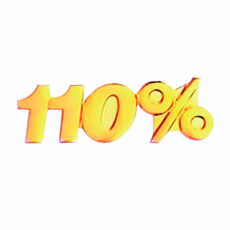 Bright Gold 110% Service Lapel Pin