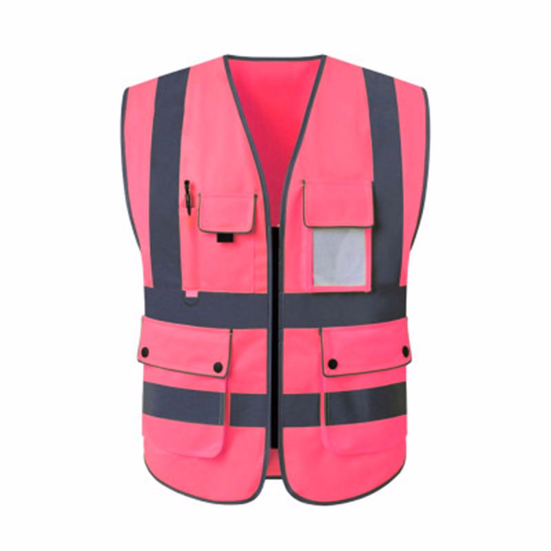 Ultra-Visible Safety Vest with Zippers and Ample Pockets