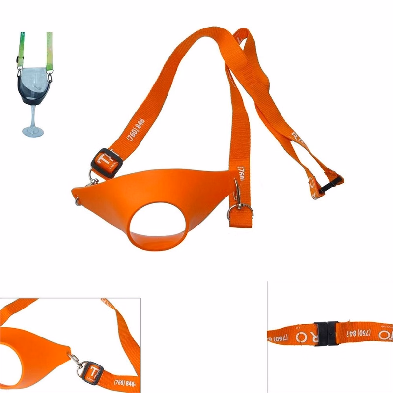 PVC Wineglass Holder 18inch Necklace Lanyard Hand Free