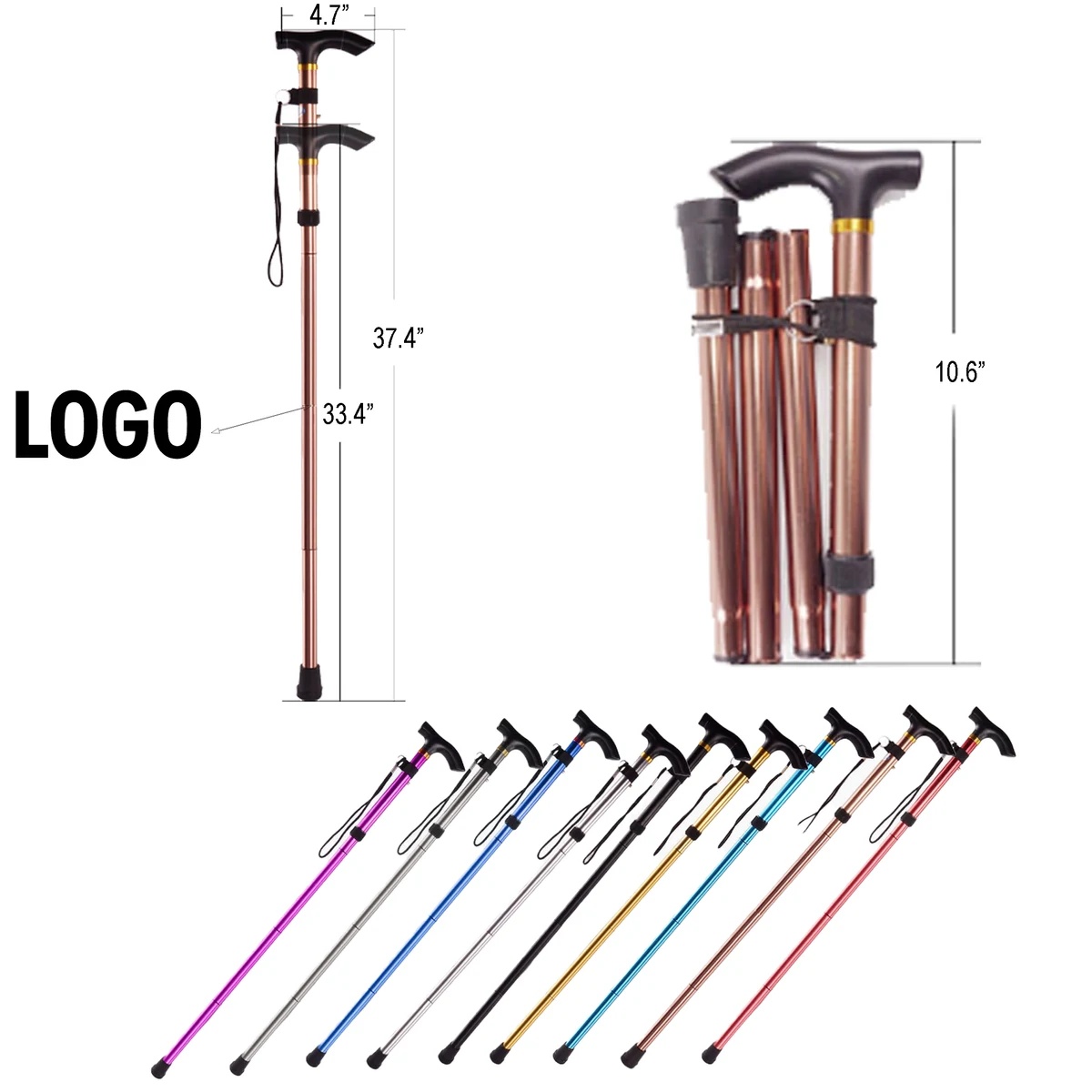 Adjustable Folding Walking Cane With Anti Slip Tip 1
