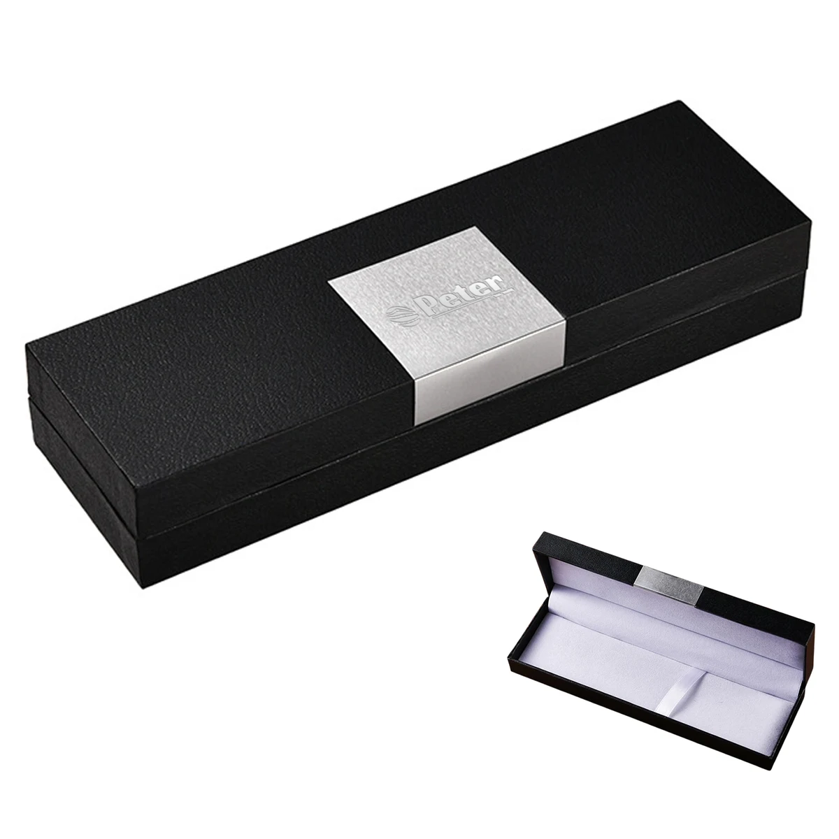 Black Metal Flip Top Paper Pen Box 1