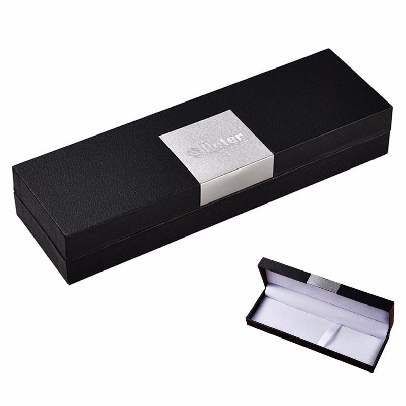 Black Metal Flip Top Paper Pen Box