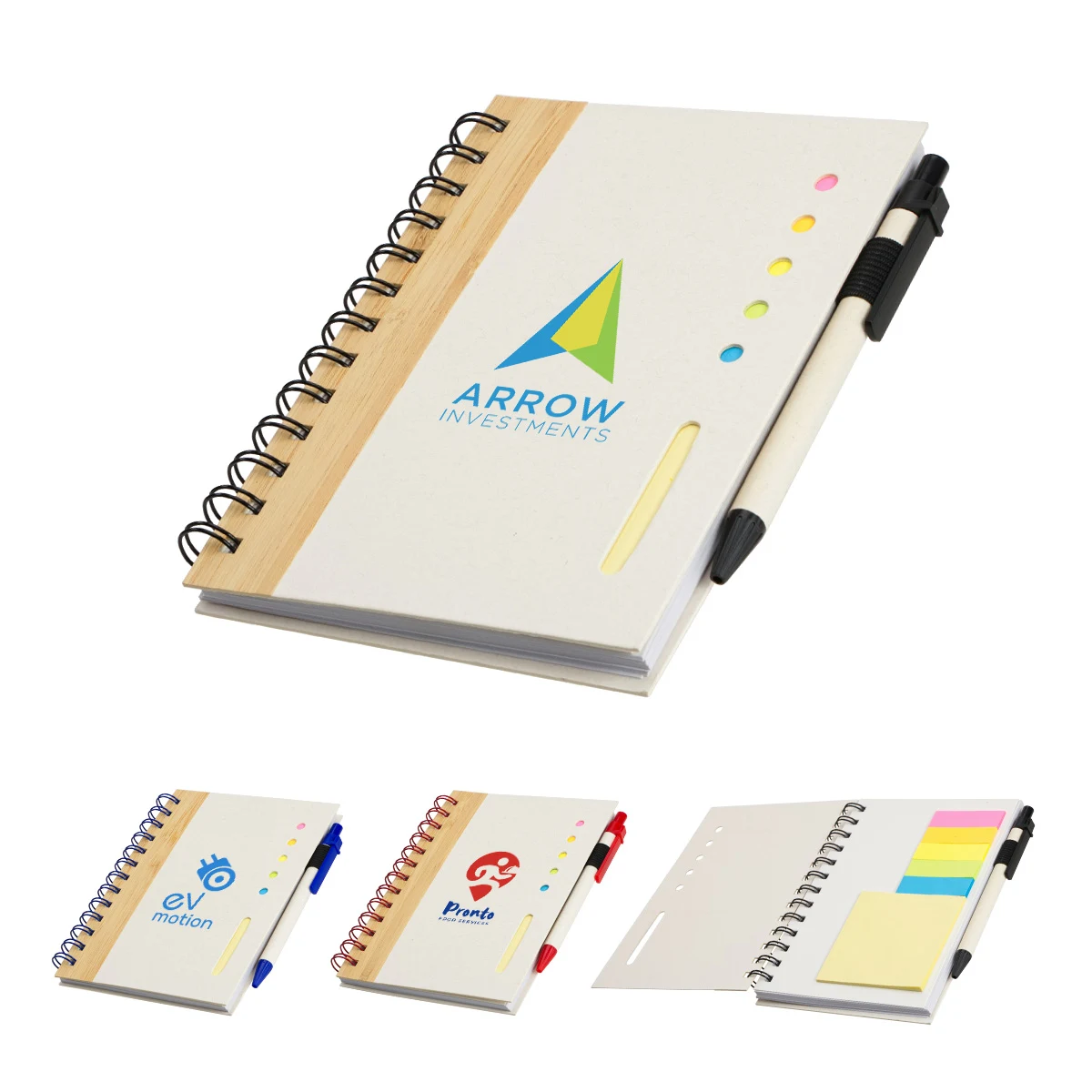 Camber Spiral Notebook with Colorful Sticky Notes & Pen 1