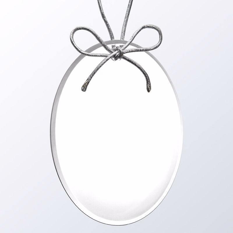 Acrylic Ornament with Silver String - Oval
