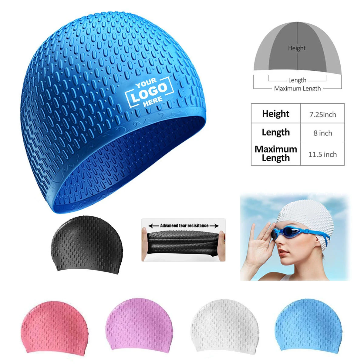 Silicone Streamline Swim Caps 1