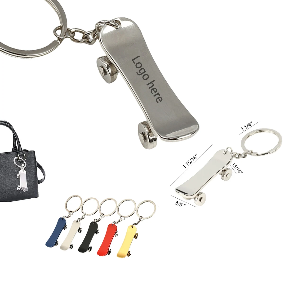 Creative Mini Skateboard Key Chain 1