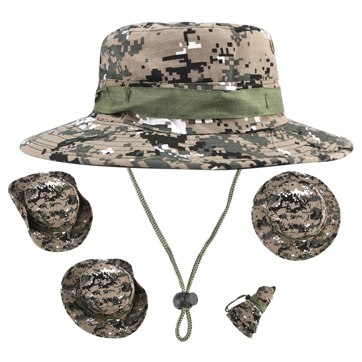 Camouflage Cowboy Fisherman Dual Style Bucket Hat 1
