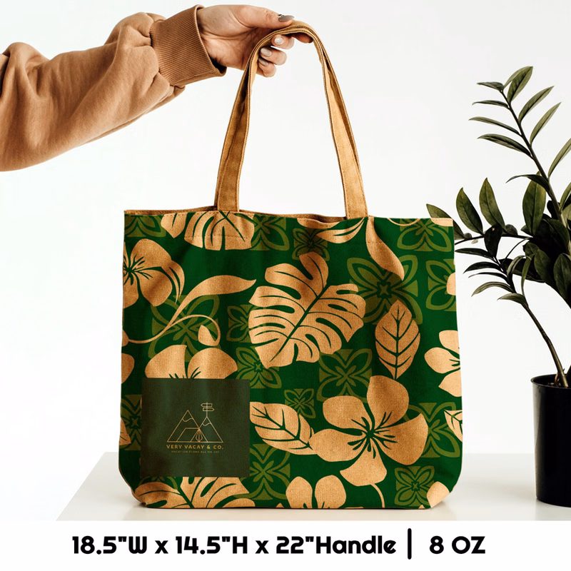 8 oz Cotton Canvas Tote Bag - 18.5"W x 14.5"H