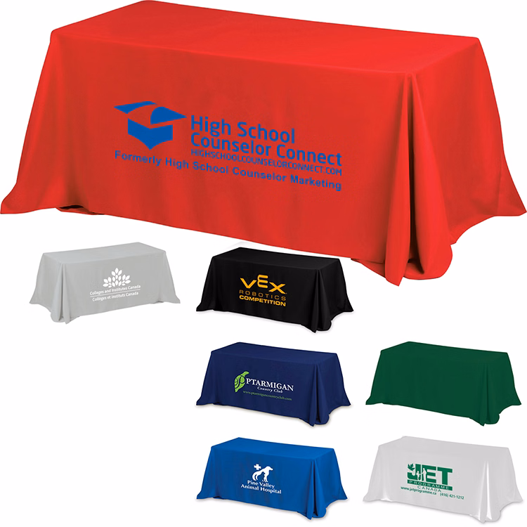 "Zenyatta Eight" 4-Sided Throw Style Table Covers & Table Throws (One Color Print) / Fits 8 ft Tabl