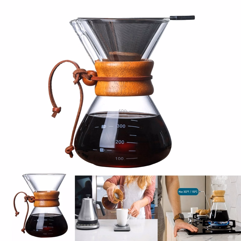 Pour Over Coffee Maker With Stainless Steel Filter