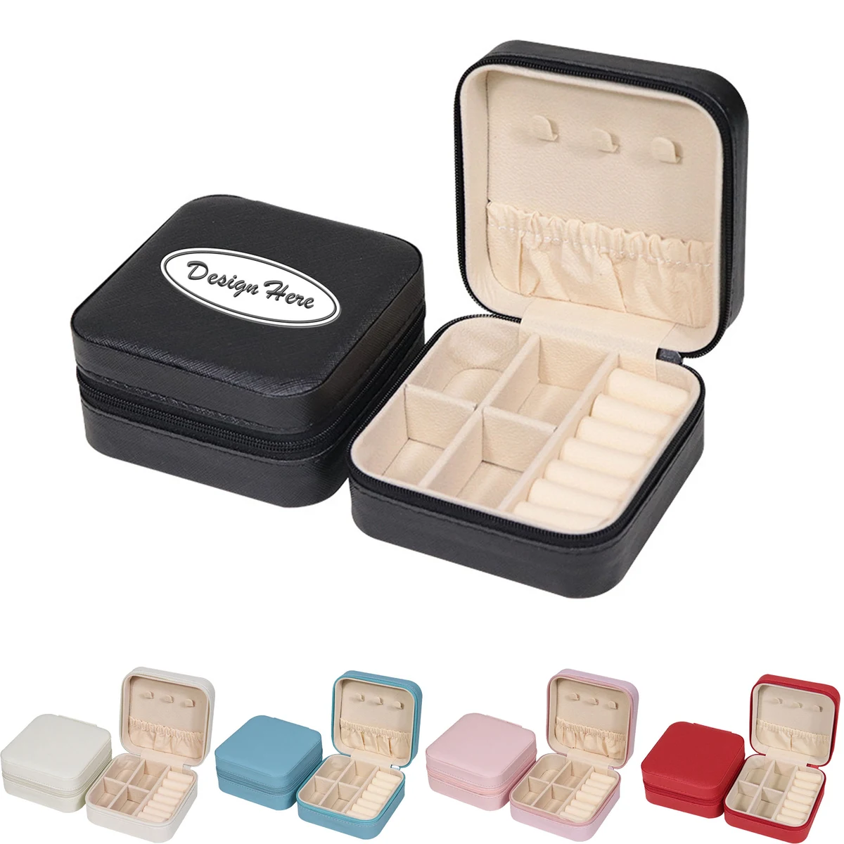Travel-Friendly PU Leather Jewelry Box for Rings and Pendants 1