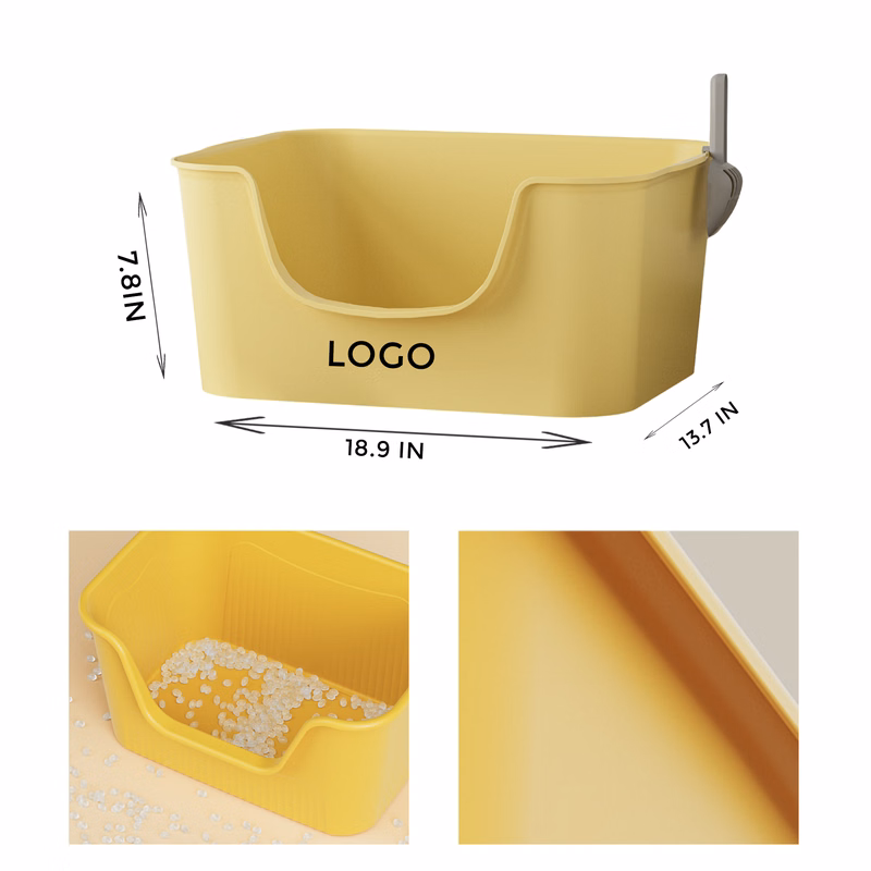 MOQ 10 PCS Hygienic Plastic Open Cat Litter Box