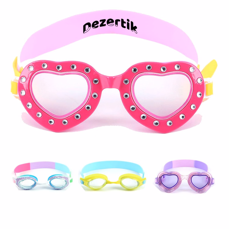 Adjustable Donut Heart-Shaped Silicone Swim Goggles for Kids