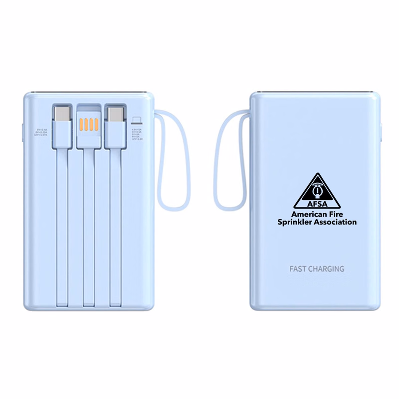 10,000 mAh Built-in Cable Fast Charging Power Bank - 18W