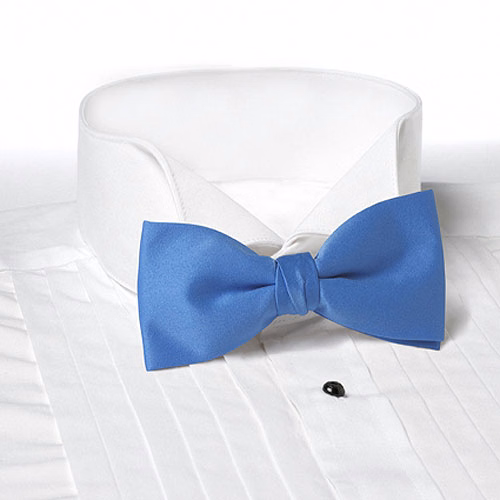 French Blue Solid Color Bow Tie - Clip-on