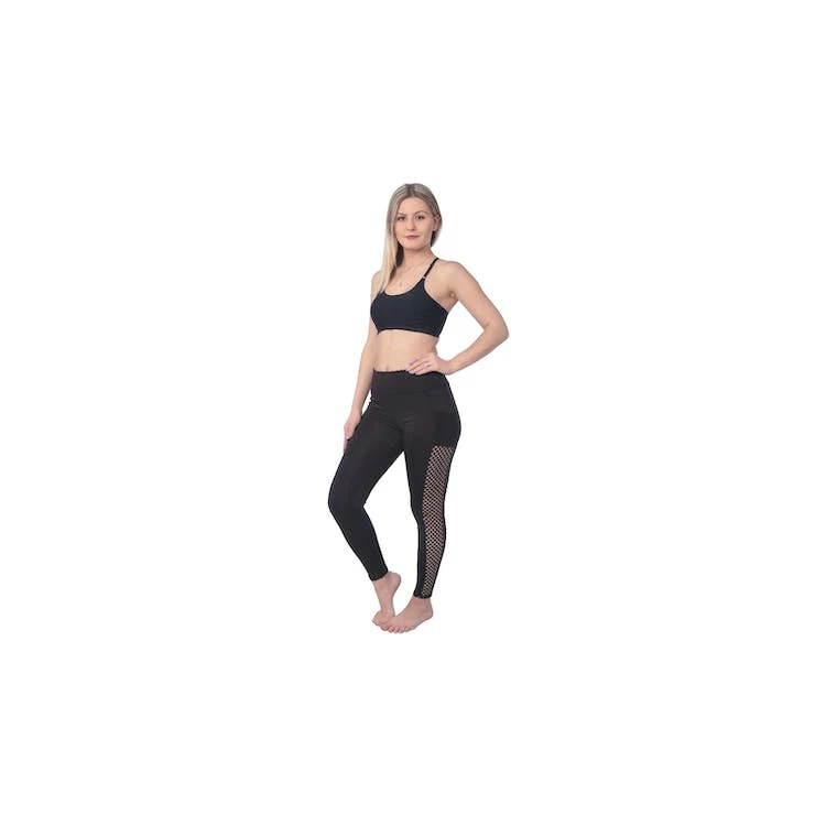 Women's High Waist Performance Sport Leggings - Black Pocket 2XL 1